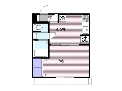 第27宮庭マンション(1DK/6階)の間取り写真