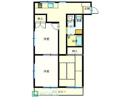 東松山マンション(3K/8階)の間取り写真