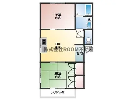 グリーンコートM III・IV(2DK/2階)の間取り写真