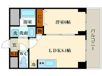 ラピスラズリ(1LDK/7階)の間取り写真