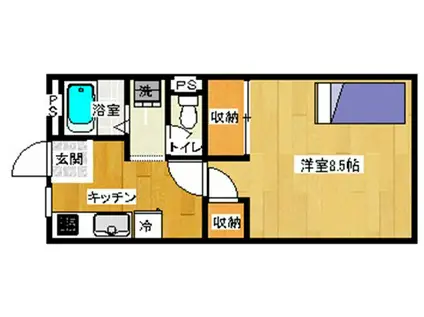 コーポラス野沢(1K/2階)の間取り写真