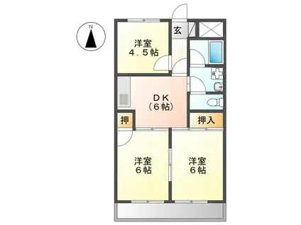 平安フジハイツ(3DK/6階)の間取り写真