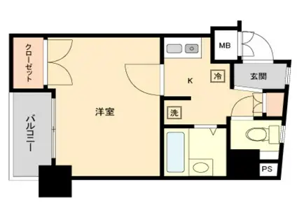 エスコート大森(1K/4階)の間取り写真