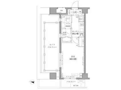 メゾンカルム西新宿(1K/5階)の間取り写真