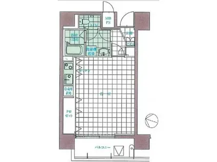 ヴィータローザ横濱吉野町(1LDK/4階)の間取り写真