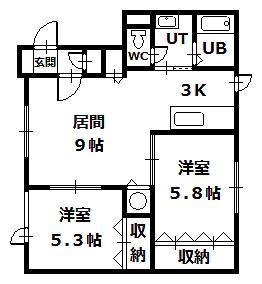 DORF(2LDK/2階)の間取り写真