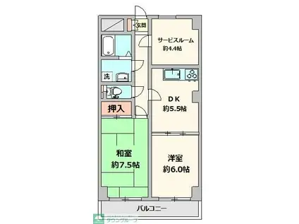 ジェナール読売ランド前(2SDK/2階)の間取り写真