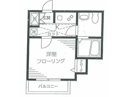 MASTERS霞台(1K/1階)の間取り写真
