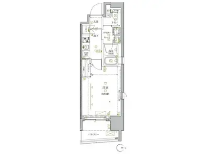 クレイシア秋葉原ラグゼスウィート(1K/4階)の間取り写真