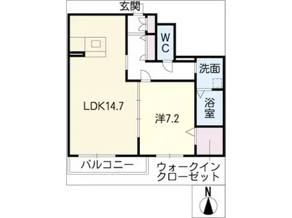 桜山ガーデンズ(1LDK/1階)の間取り写真