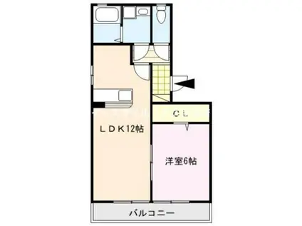 ハウスフリーデIII(1LDK/2階)の間取り写真