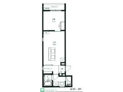 FADEN二子(1LDK/1階)の間取り写真