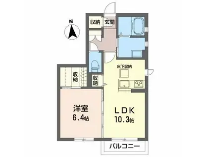 ラ・シェンヌ(1LDK/1階)の間取り写真