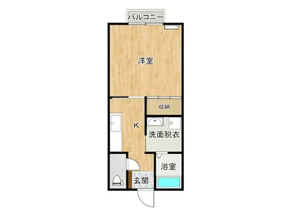 ツインスター博多II(1K/2階)の間取り写真