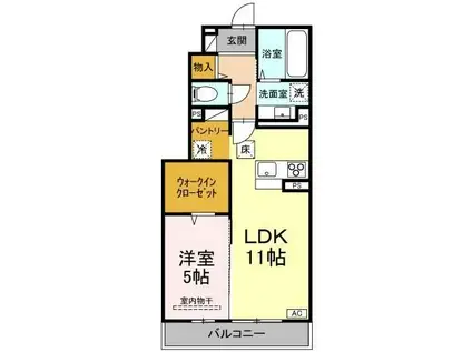 D-ROOMルポ(1LDK/1階)の間取り写真