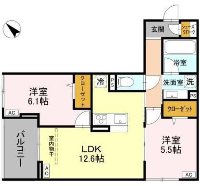 D-ROOM美園2丁目PJ(2LDK/2階)の間取り写真