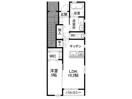 プラントスクエア D棟(1LDK/1階)の間取り写真