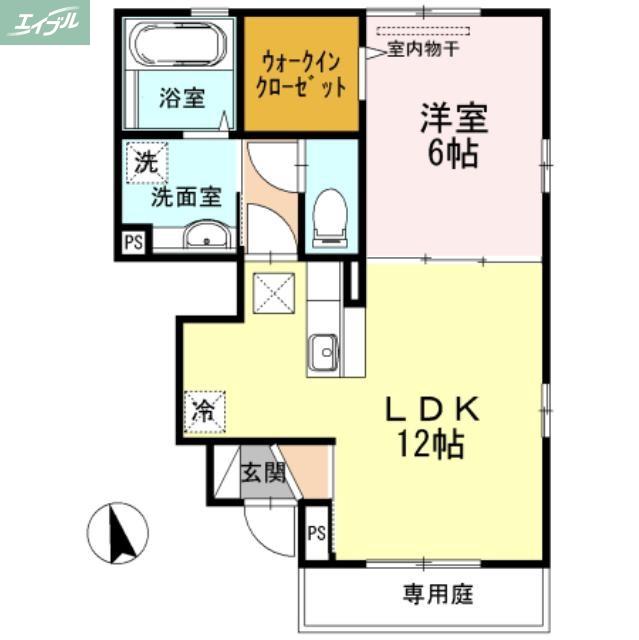 カーサルミナスII(1LDK/1階)の間取り写真