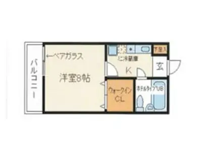 ハンナンハイツ(1K/2階)の間取り写真