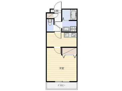 クレアトゥールI(1DK/2階)の間取り写真