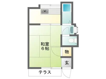 ハウス中延(1K/1階)の間取り写真