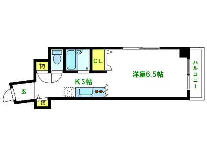 ディアハイム秋田(1K/2階)の間取り写真
