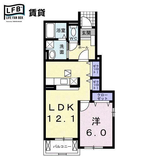 アンフィニ(2LDK/2階)の間取り写真