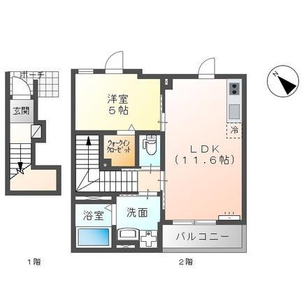 市原市姉崎アパート(1LDK/2階)の間取り写真