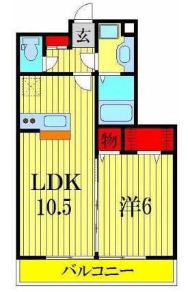 エクセル(1LDK/3階)の間取り写真