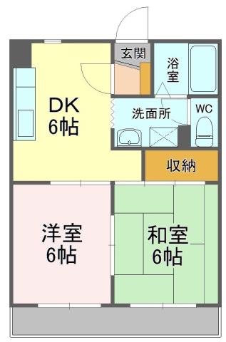 アーベイン中泉(2DK/2階)の間取り写真
