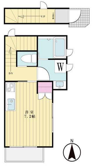 K・HOUSE(ワンルーム/2階)の間取り写真