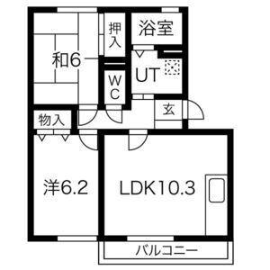 セジュールNII(2LDK/2階)の間取り写真