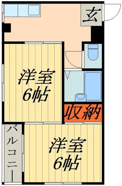 瀬崎ハイツ(2K/1階)の間取り写真