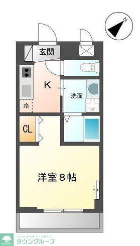 エミネンスおおたかの森(1K/1階)の間取り写真