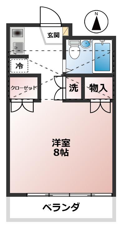 プランドール久我山(ワンルーム/2階)の間取り写真
