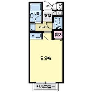ドーム高峯(ワンルーム/2階)の間取り写真