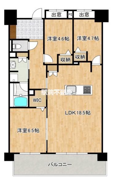 LASANTE 照葉オーシャンテラス(3LDK/2階)の間取り写真