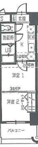 NO40 PROJECT2100博多駅前(2K/15階)の間取り写真