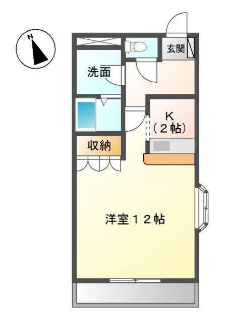 コンフォース(1K/2階)の間取り写真