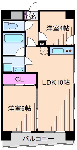 アビタシオンルミエール(2LDK/2階)の間取り写真