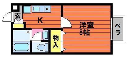 セジュール平松(1K/1階)の間取り写真