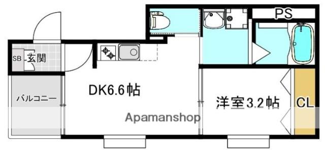 ステーションテラス別府(1DK/3階)の間取り写真