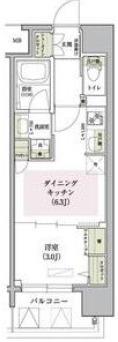アーバネックス大阪天満宮II(1DK/8階)の間取り写真