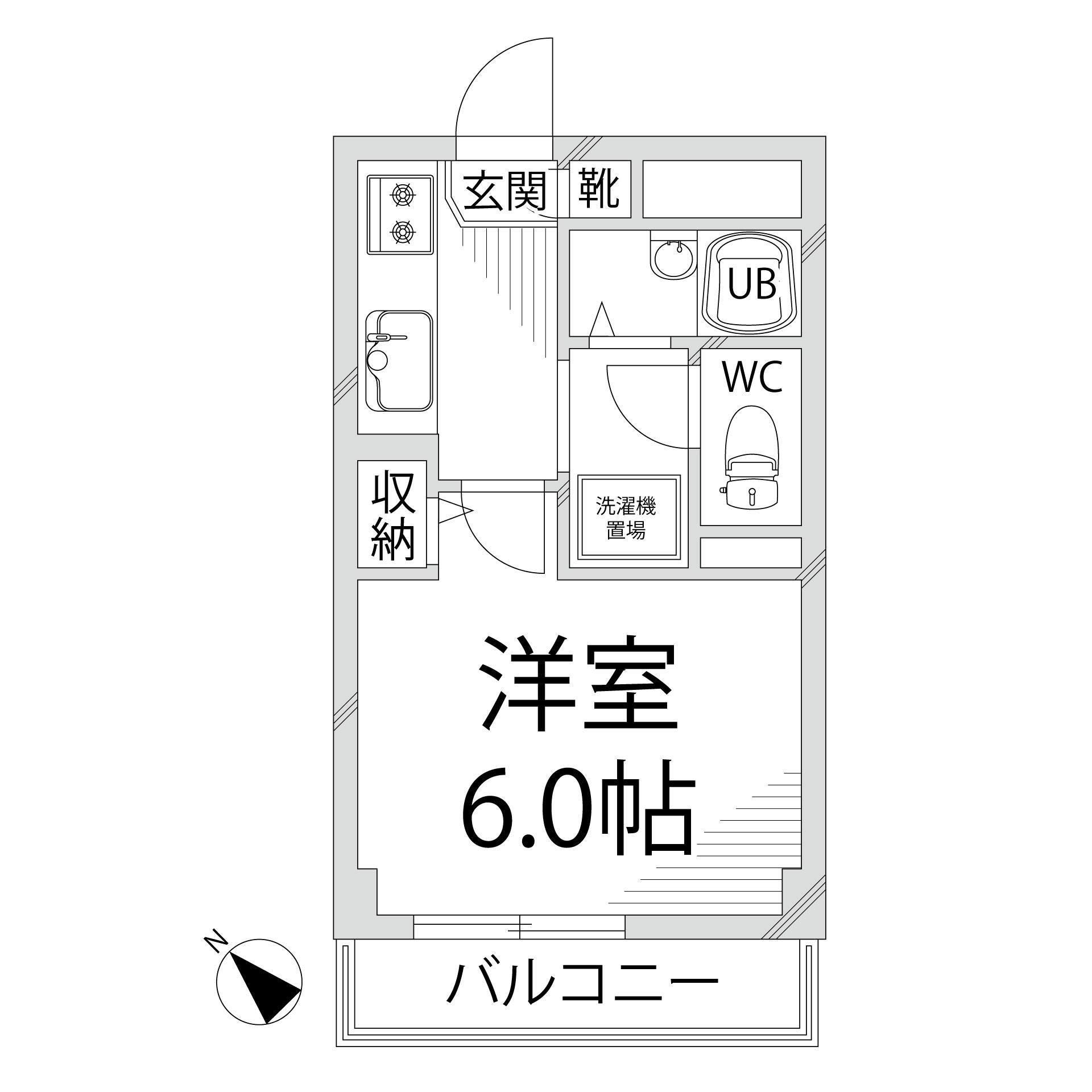 ハーブ辻井(1K/2階)の間取り写真