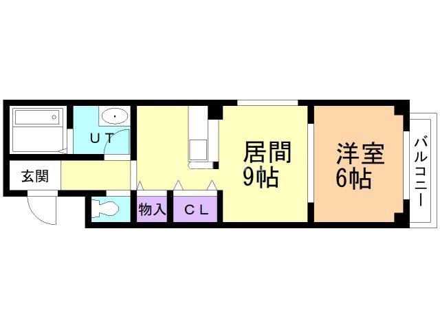 エスポワール古川(1LDK/4階)の間取り写真