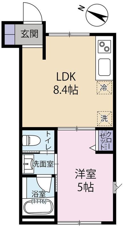 CASA AZURE 上石神井(1LDK/1階)の間取り写真