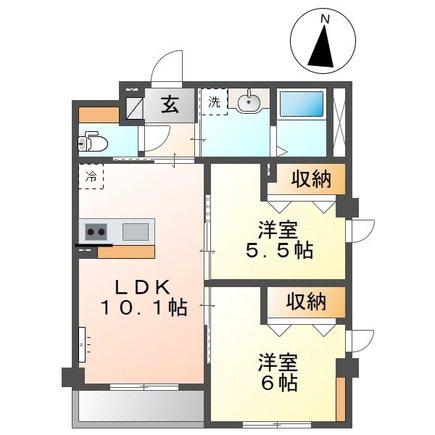 草加市花栗マンション工事(2LDK/3階)の間取り写真