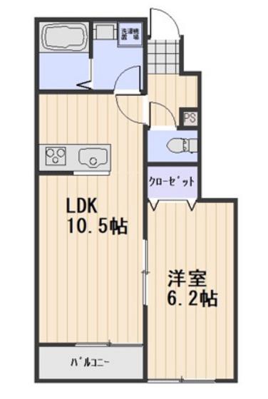 エクセレンス西花尻(1LDK/1階)の間取り写真