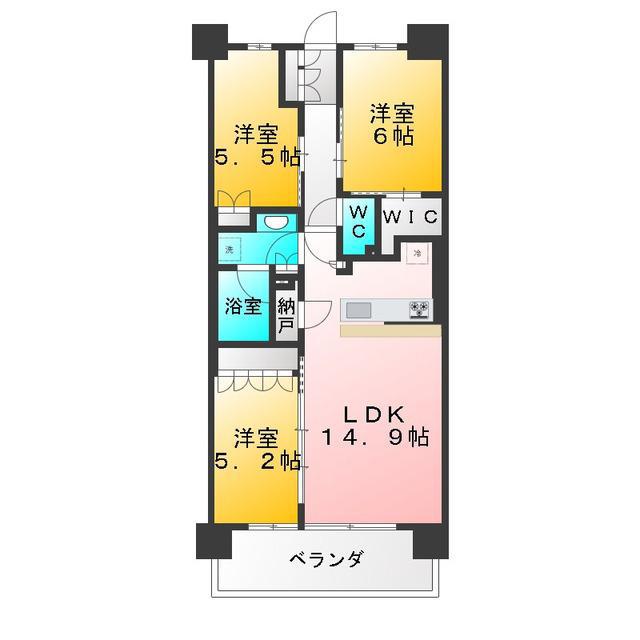 BRILLIACITY石神井公園アトラス6号棟(3LDK/5階)の間取り写真