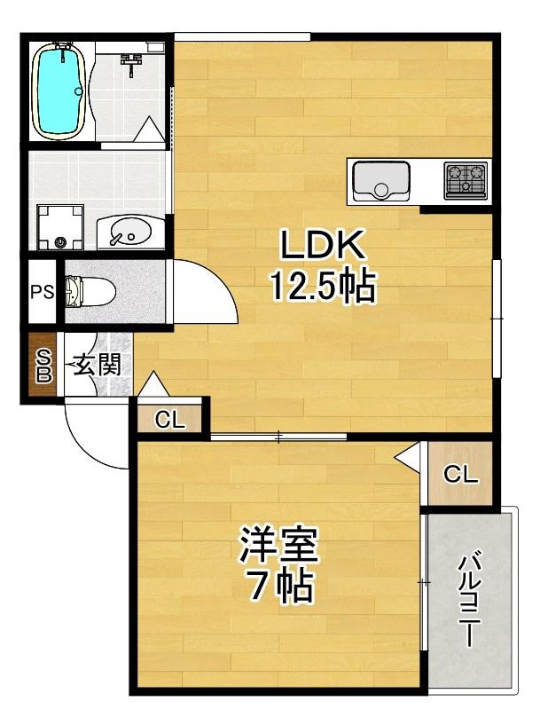 SAN・FLOURISH(1LDK/2階)の間取り写真